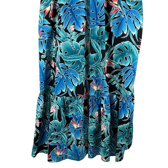 80s Hilo Hattie Womens 3X Hawaiian Maxi Dress Tropical Ruffle Hem Luau Vacation - Picture 4 of 16